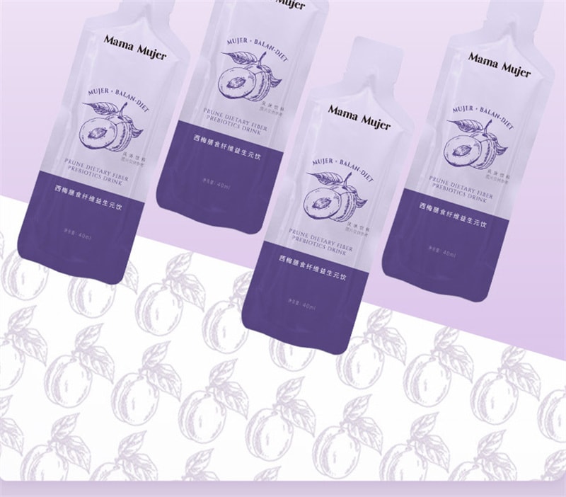 【中国直邮】羽心堂Mama Mujer 西梅汁40g*7条/盒 孕妇妈妈无蔗糖益生元果蔬饮