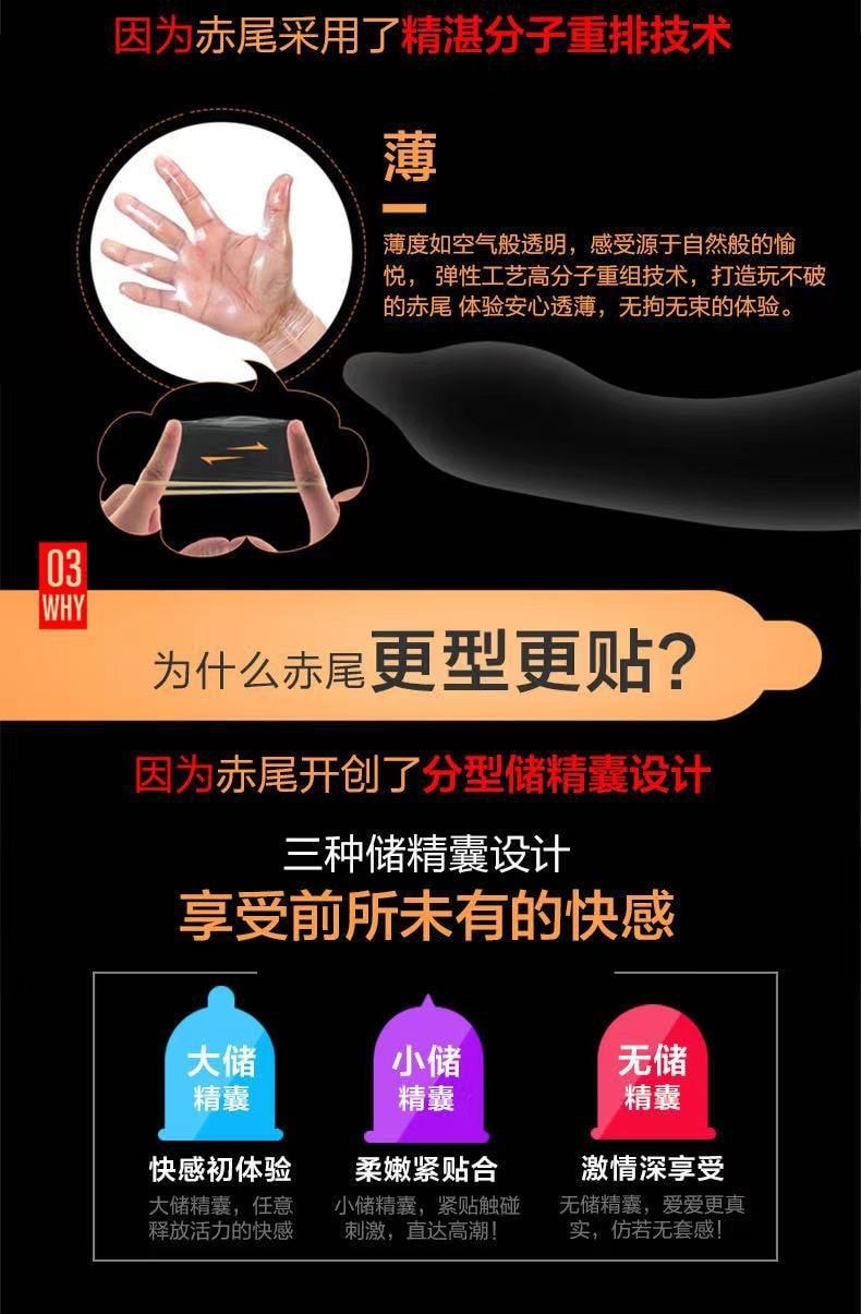【中国直邮】赤尾 成人用品 安全套水溶性玻尿酸 经典五合一 30只装