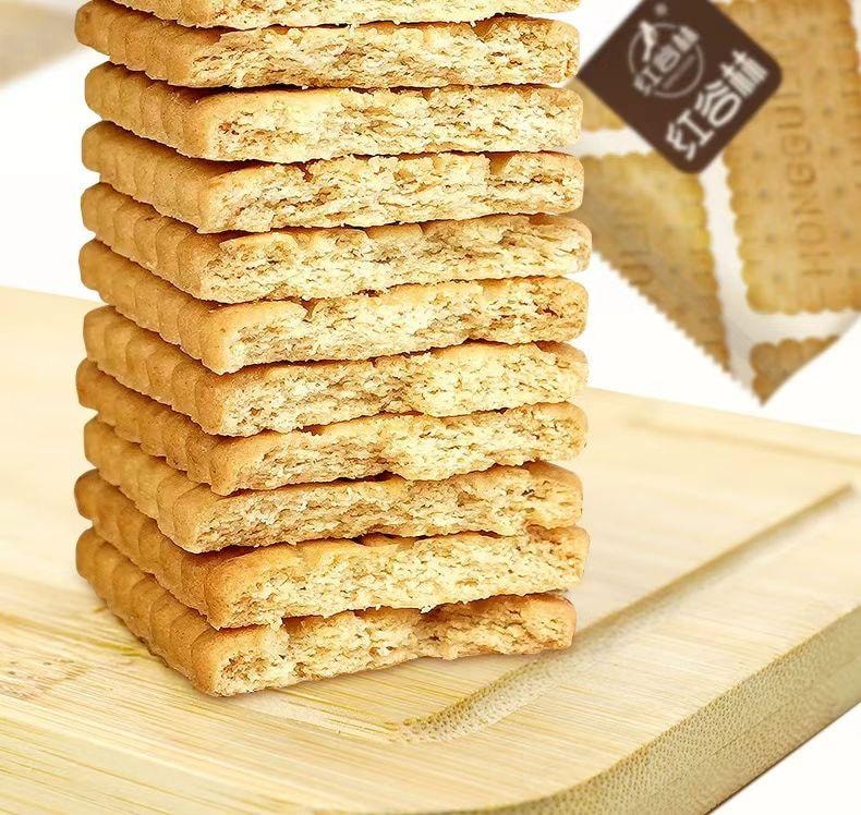 红谷林 无糖山药猴头菇饼干 8.9%山药粉+猴头菇粉 健康食养 0糖0反式脂肪酸 谷物原香 口感丰富 208g