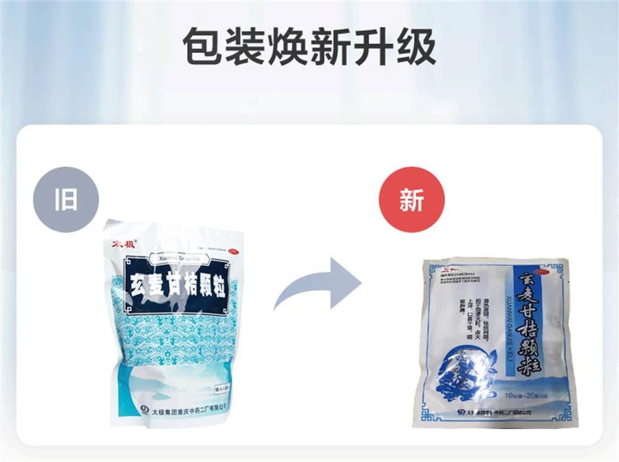 Xuanmai Ganju Granules Granules for clearing heat detoxifying and expectorating cough: 20 packs per bag