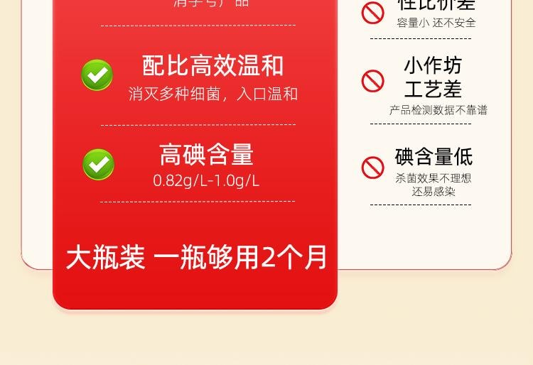 【中国直邮】 商源 复合碘剂口腔抑菌液 聚维酮碘伏含漱液 修复漱口水标准清洁杀菌医用 300ml/瓶