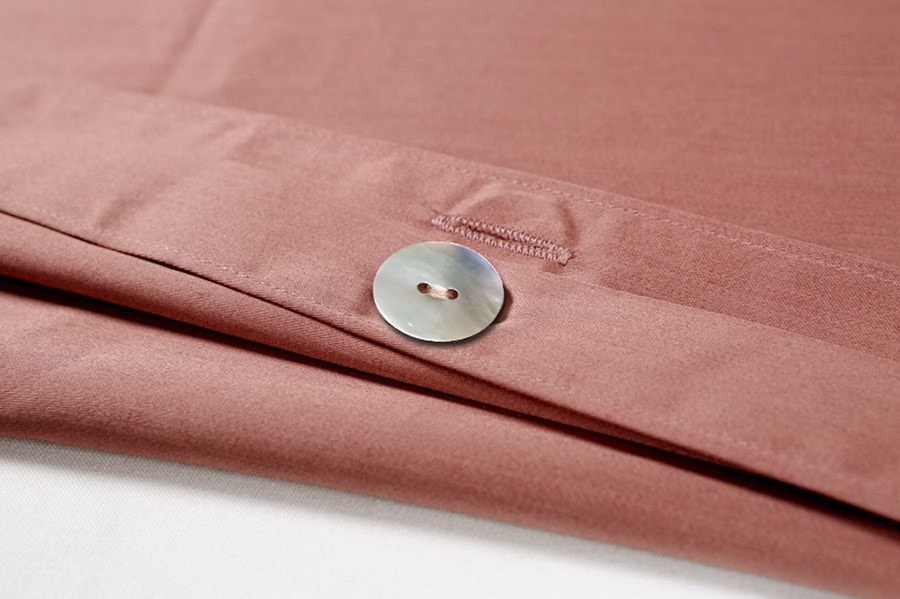 J.F.AMIEE 纯棉埃及棉800根高档长绒棉 正反两色被套三件套 被套枕套 玫瑰红/卡其 Queen/King