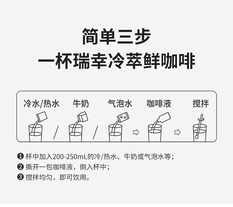 【中國直郵】 瑞幸咖啡 冷萃咖啡液 0糖0脂即溶濃縮 榛果風味 25ml*9袋