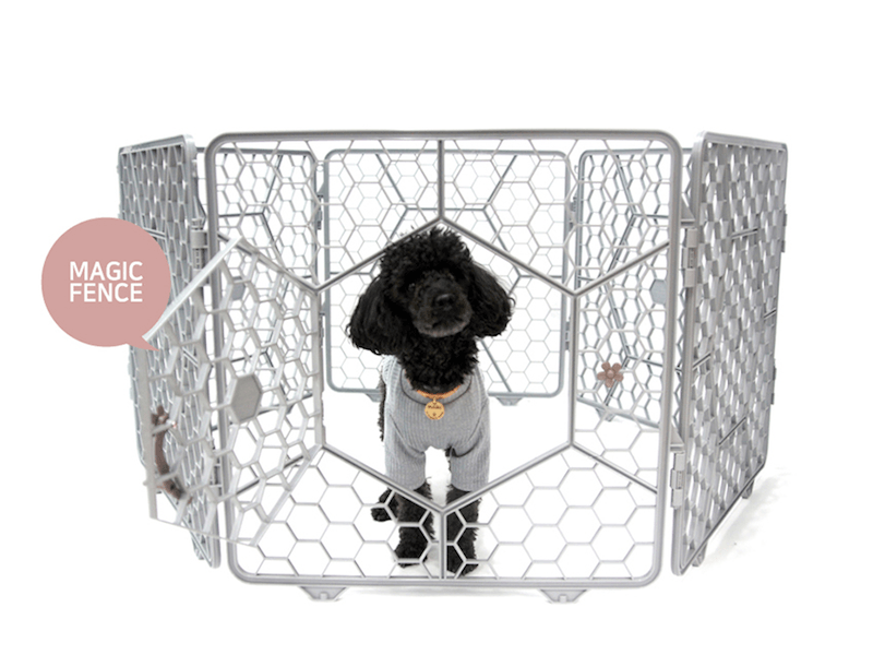 8面板塑料 定制宠物围栏笼-(浅灰色)