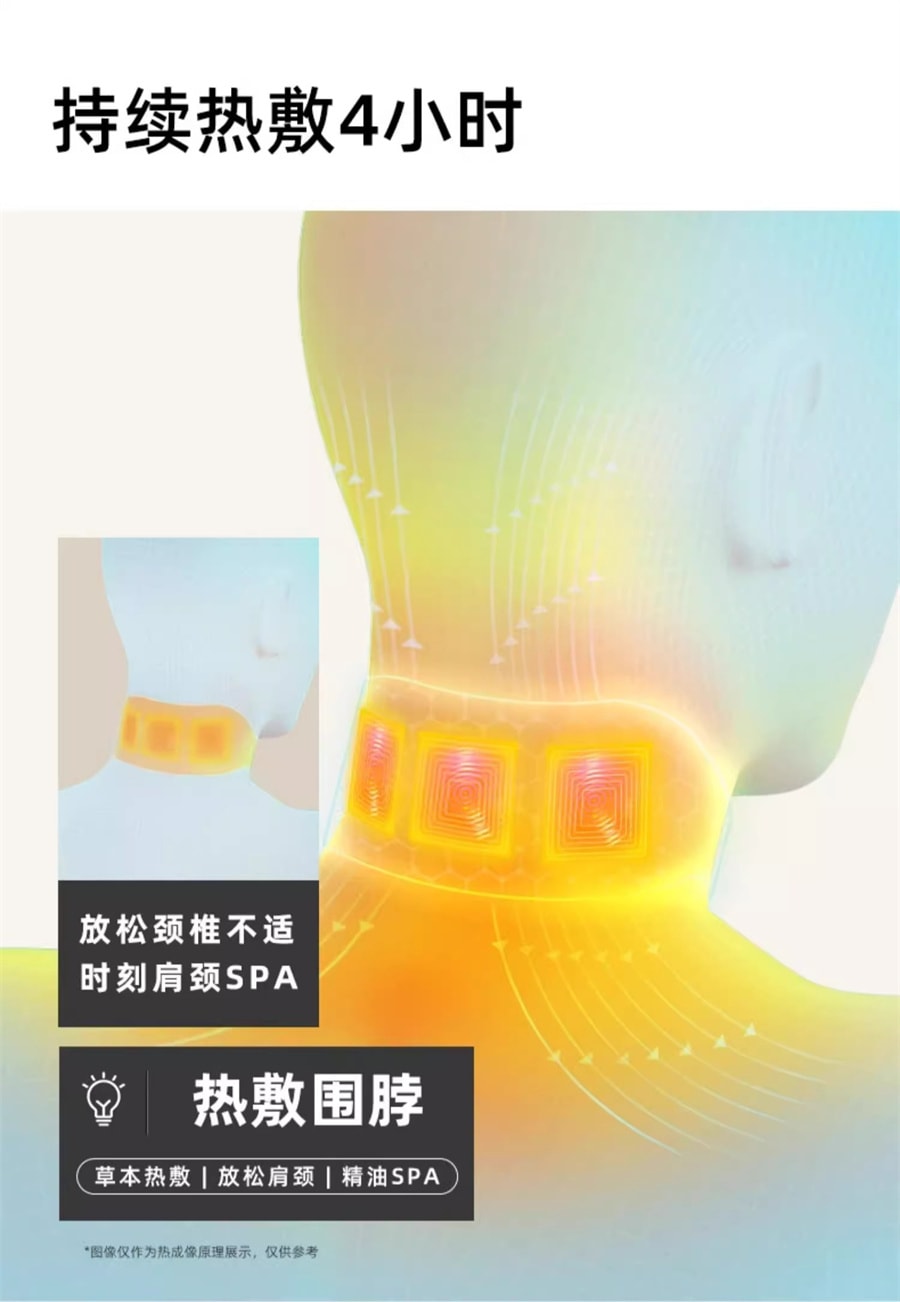 【中国直邮】元气达人  颈椎热敷暖颈贴肩颈蒸汽颈部护颈脖子热敷贴围脖颈椎仪  蕲艾8片/盒