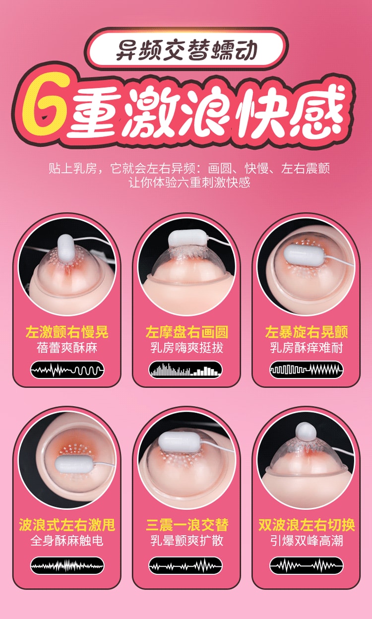 【中国直邮】Galaku 撩乳-遥控充电款 情趣按摩器 女用按摩器成人用品