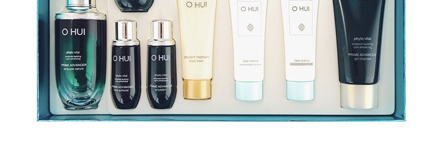 韓國OHUI歐蕙 至臻安瓿血清精華護膚禮盒 內含空姐綠瓶精華50ml 美白緊緻抗初老 熊果酸植物萃取 8件入