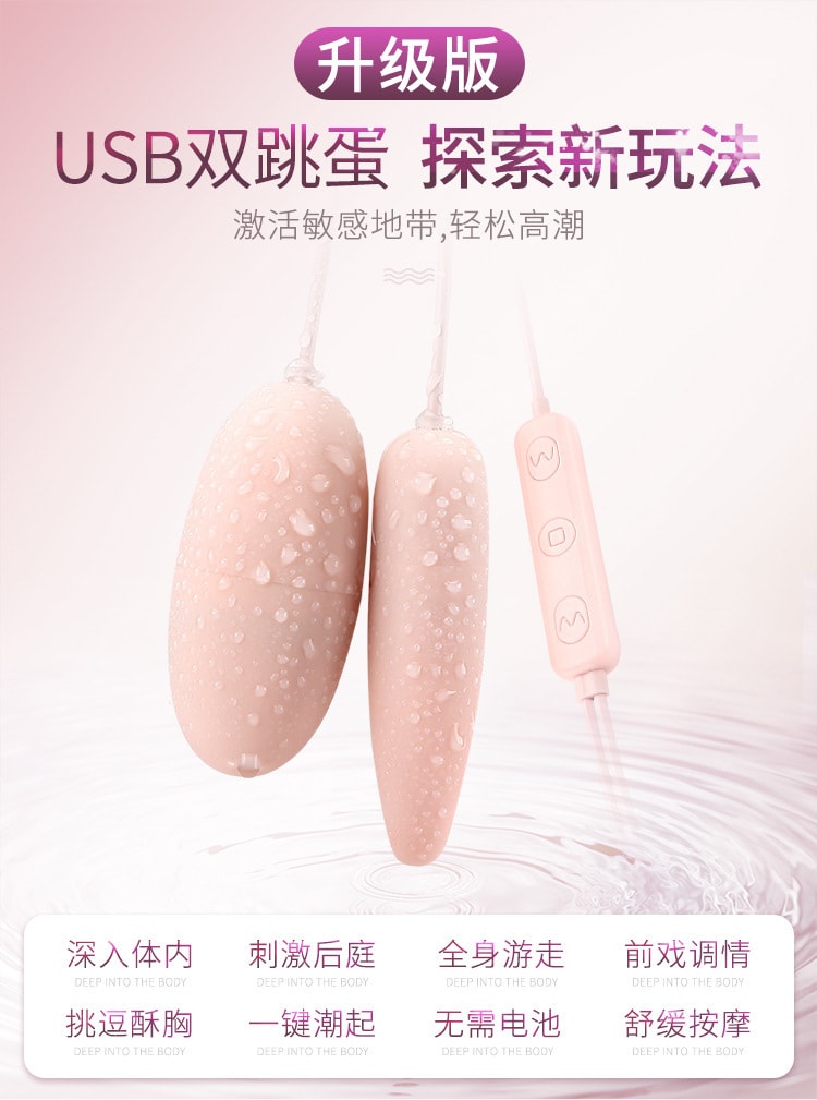 中国直邮 Galaku 跳蛋女性情趣玩具成人用品 一尖一圆 USB充电 蓝