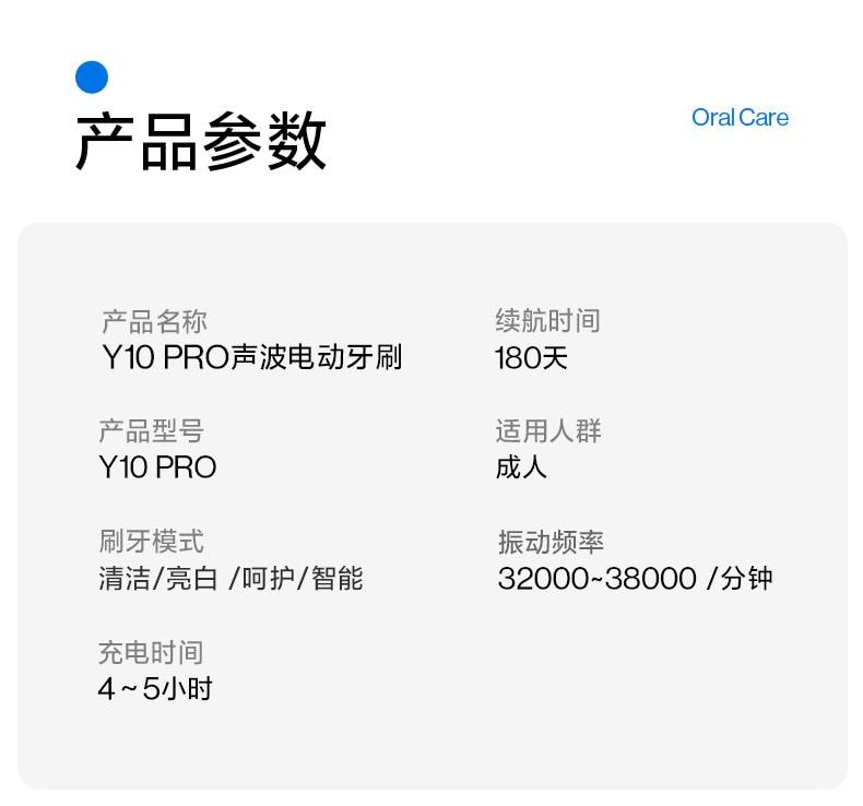 【美國直效郵件】 USMILE 口腔護理組 Y10pro白色電動牙刷 1支 + C10藍色沖牙器 1台