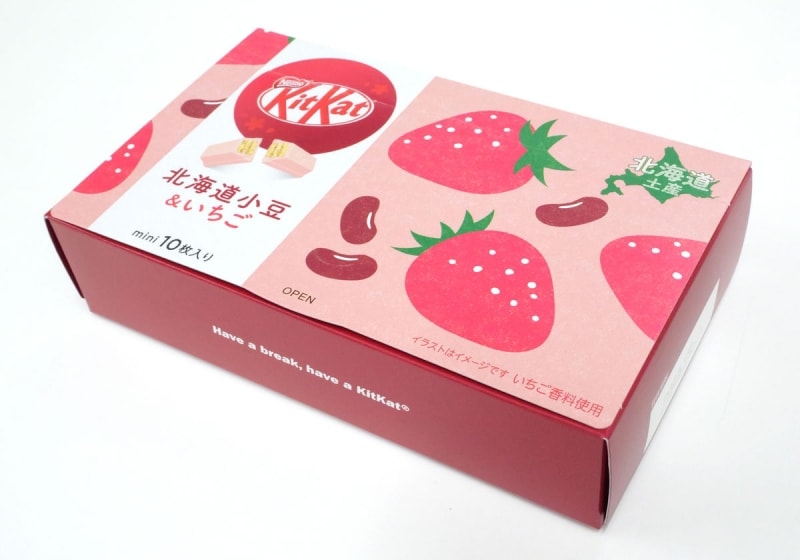 【日本直邮】 KIT KAT地域限定 北海道限定 草莓红小豆味巧克力威化 10枚装