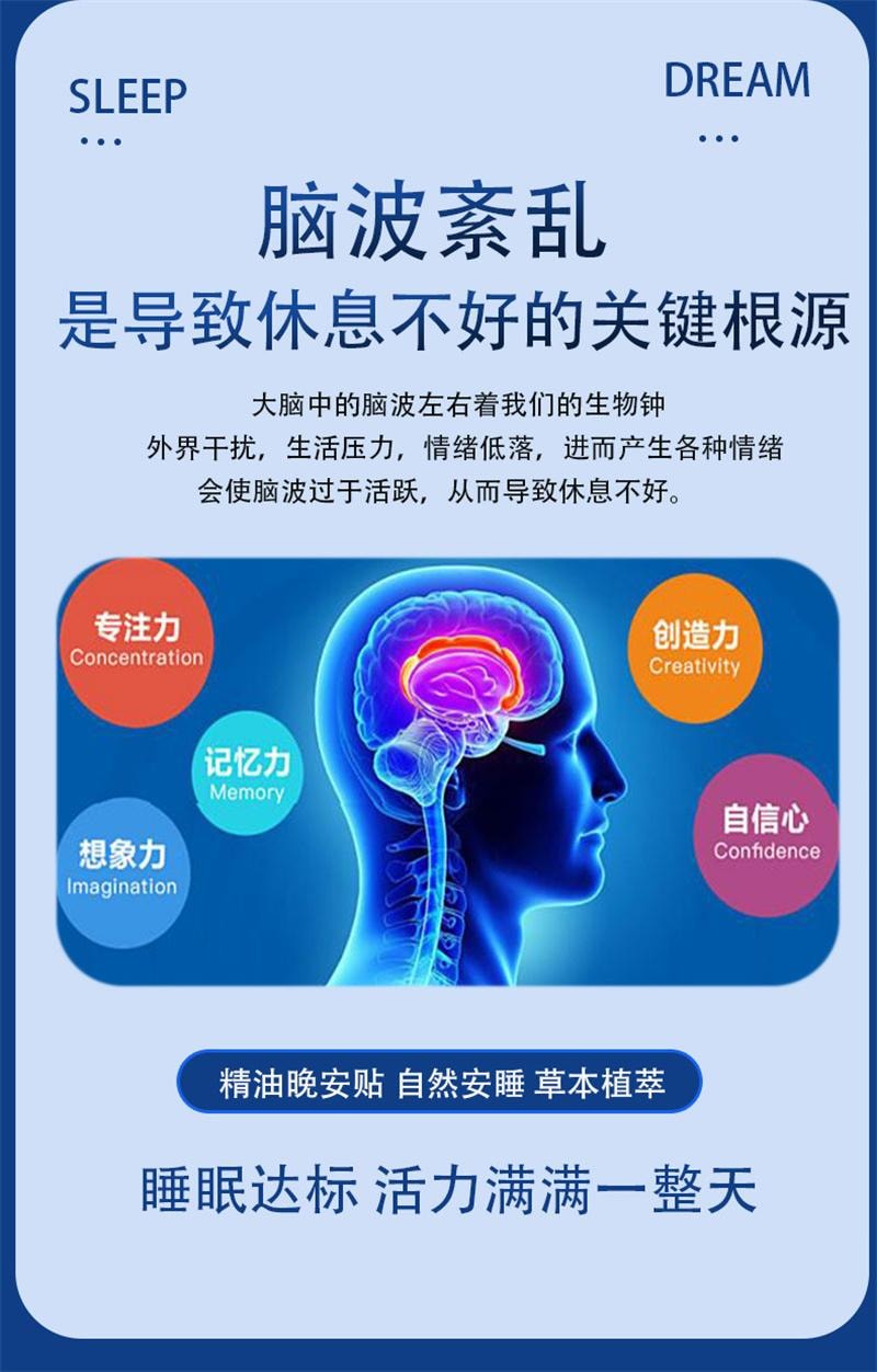 香港大药房 晚安贴 精油好眠贴 快速入睡草本植物薰衣草睡眠贴  10贴/盒