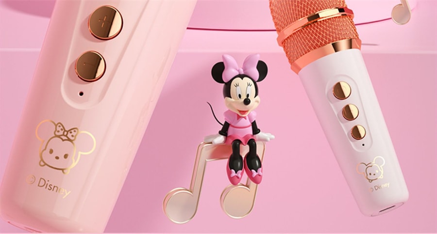 【中国直邮】迪士尼  草莓熊儿童话筒麦克风音箱一体机玩具唱歌机卡拉ok女孩礼物   米奇
