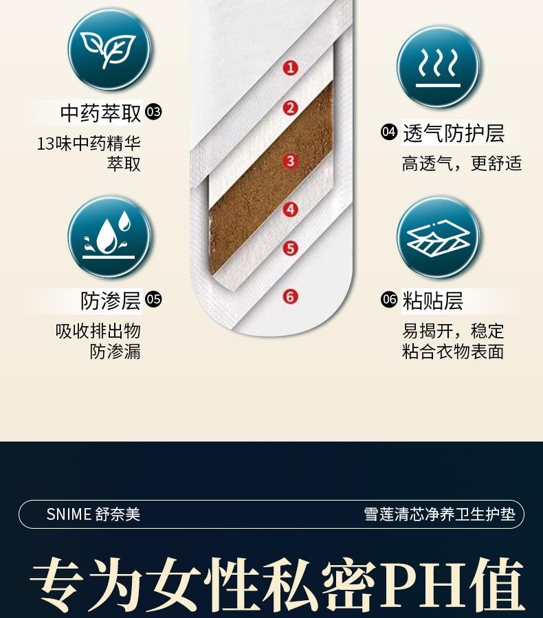 舒奈美 雪蓮貼3片/盒 私密護理墊私密貼私處護理婦科護理墊私密護墊