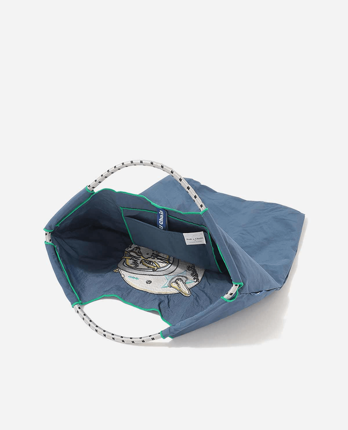 Ball&Chain 潮流虎刺繡單肩包 藍色M號 165g