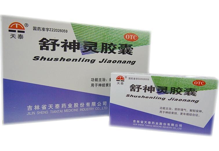 【中国直邮】 天泰 舒神灵胶囊 舒肝理气 解郁安神 用于神经衰弱 更年期综合征 失眠症 60粒/盒