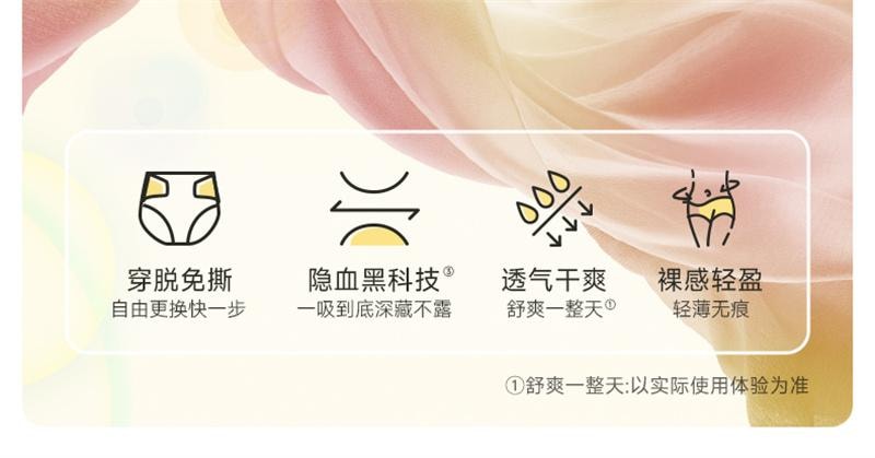 【中国直邮】 德佑 安睡拉拉裤女经期用防漏姨妈裤安全大码 日用卫生裤M-L码2片*2包