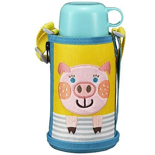 water bottle 600 ml with direct drinking cup 2 WAY stainless steel bottle with pouch Sahara Colobocle Pig