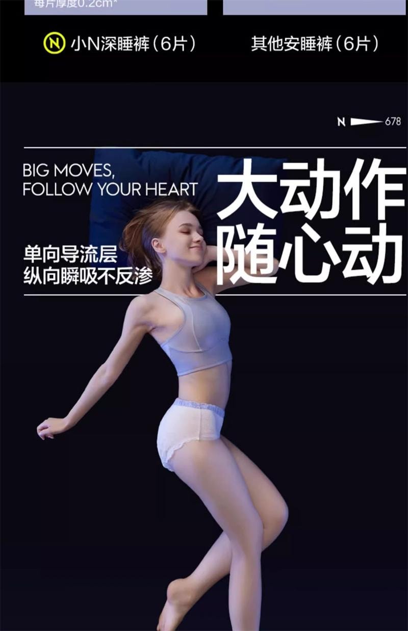 【中国直邮】 Bc Babycare Babycare小N产妇安心裤产后安睡裤防漏超柔 8条 S-M码