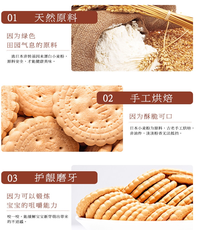 【日本直邮】野村 米乐儿童泡奶营养饼干 超值四联包100g