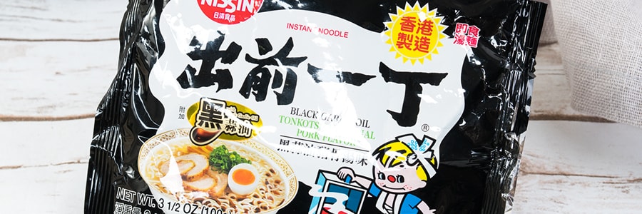 日本NISSIN日清 出前一丁 即食湯麵 黑蒜油豬骨湯口味 100g