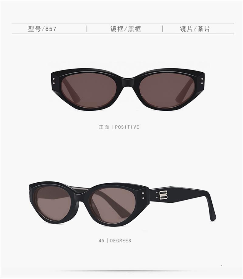 【中國直郵】 ZARA 新款復古貓眼墨鏡男女防紫外線開車太陽眼鏡 黑框黑灰片 1個裝