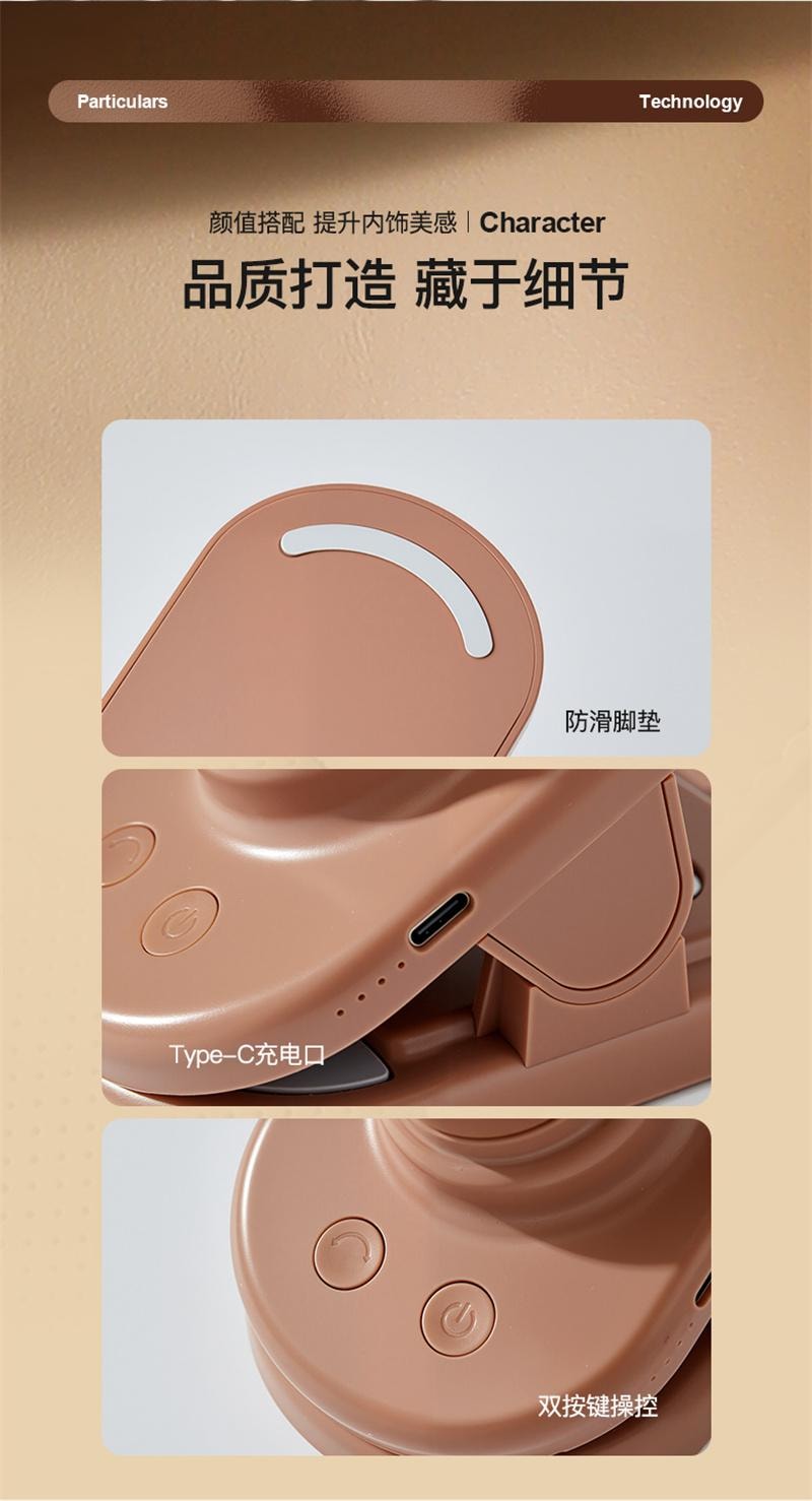 【中国直邮】 日本 LINE FRIENDS 桌面风扇新款静音摇头台式可夹usb充电 趴姿布朗款 1个装