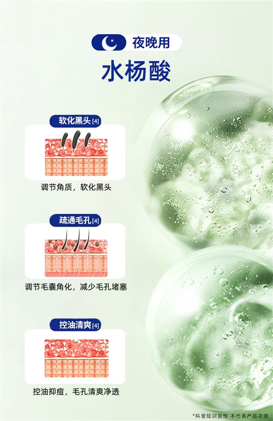  翼颜 壬二酸净颜凝露30g+水杨酸细致毛孔霜30g 去黑头紧致毛孔(日夜组合装)