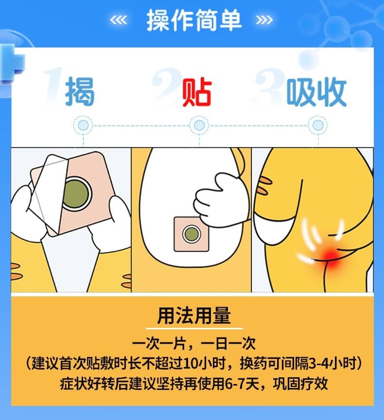 荣昌 肛泰痔疮贴 内痔愈贴外痔混合痔便血肿胀肉球肚脐贴痔疮药 4片/盒