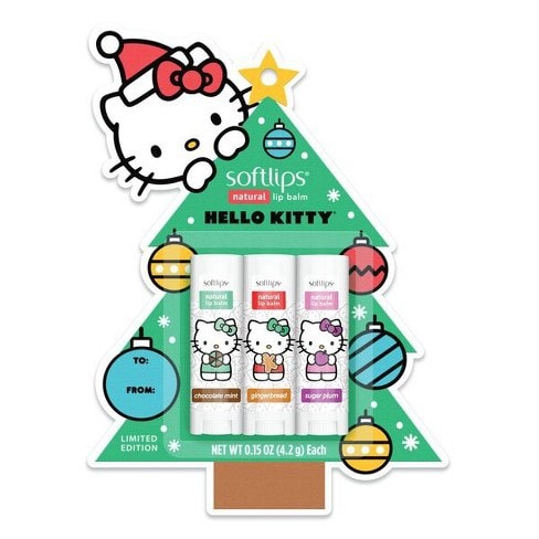 日本 SOFTLIPS 海倫凱特聖誕聯名系列護唇膏 3pcs