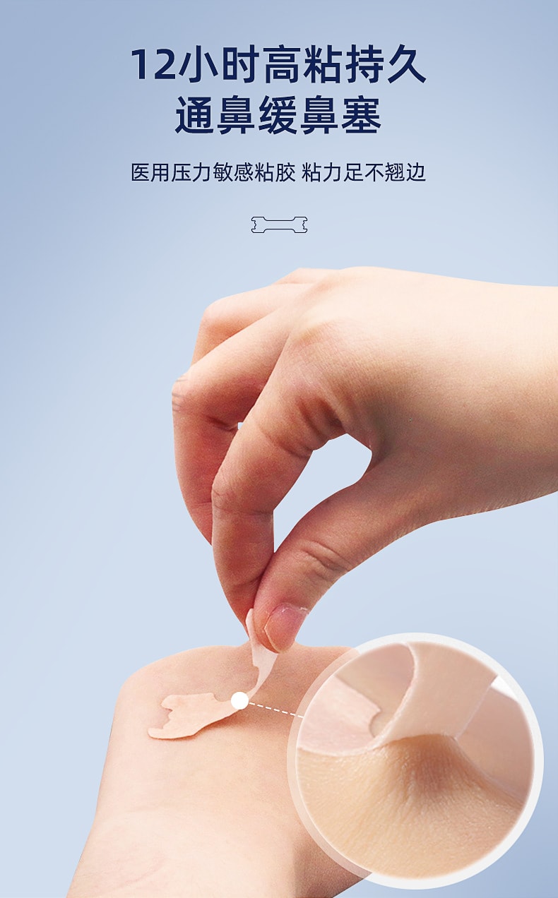 【中国直邮】仁和 通气鼻贴儿童成人孕妇婴儿鼻炎鼻塞通鼻神器缓解不通气鼻子塞12贴/盒