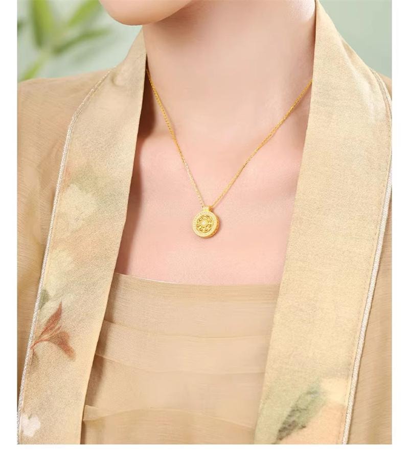 【中國直郵】 周大學生 八寶羅盤S925純銀項鍊女新中式高級感首飾 1條裝