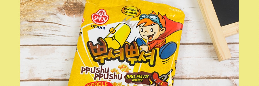 【超值6包裝】 韓國OTTOGI不倒翁 PPUSHU PPUSHU乾脆麵 韓式烤肉味道 90g*6