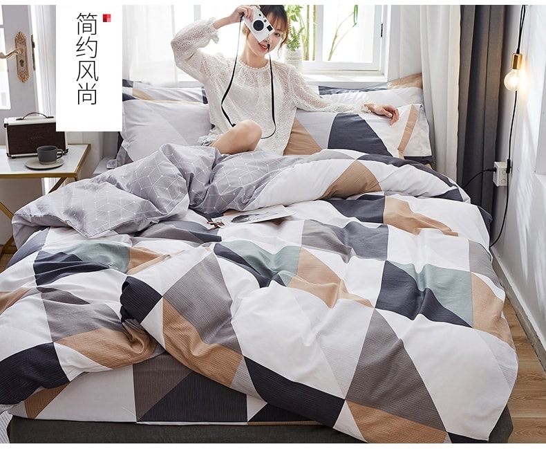 Langsha bedding set 3pcs Happy Geometry size 1.35m