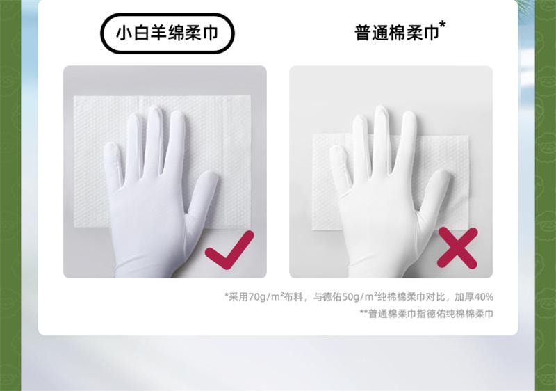 【中国直邮】 德佑 绵柔巾婴儿洗脸巾干巾湿巾两用新生儿宝宝专用非棉柔巾湿纸巾 80抽/包