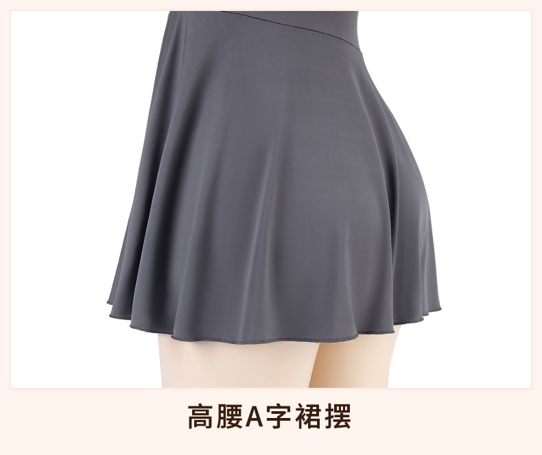 【中國直郵】曼煙 情趣內衣 性感吊帶抹胸V型鏤空後背短裙 灰色均碼