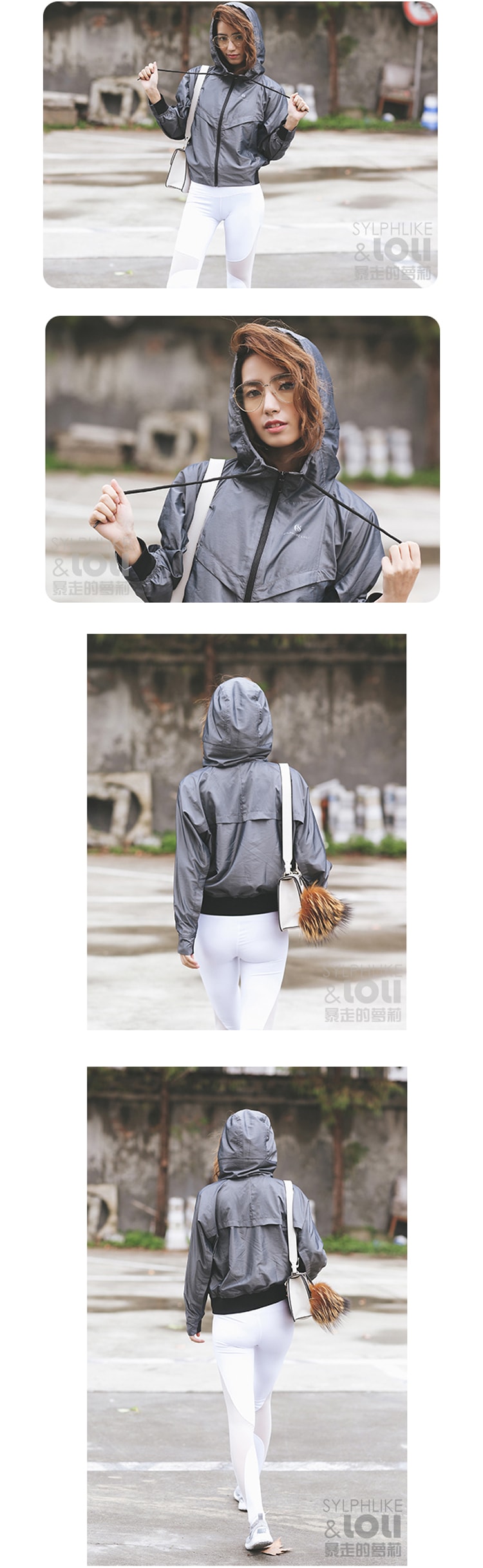 Sports Casual Hooded Coat For Running Sunscreen/Grey#/M