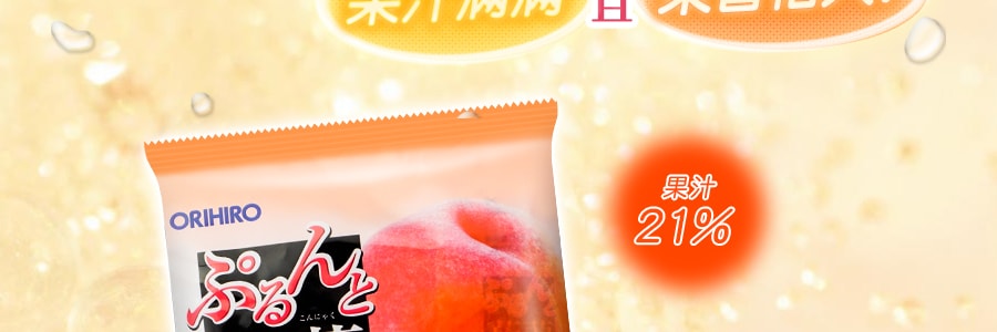 日本ORIHIRO 低卡高纖蒟蒻果凍 桃子口味 6枚入 120g