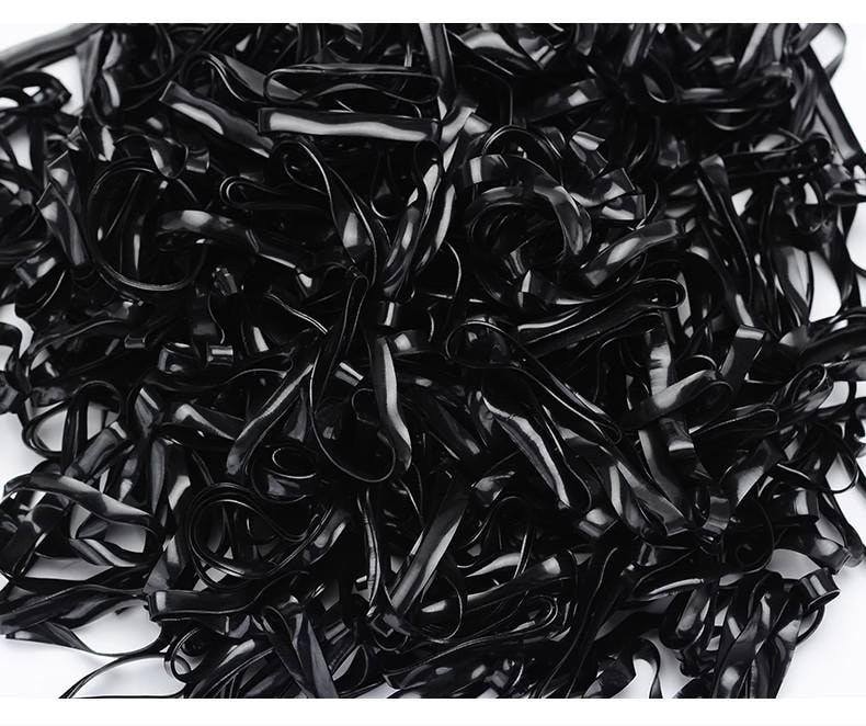 左欧 一次性橡皮筋 450根装 女扎头发黑色小皮筋高弹力头绳皮套发绳耐用发圈