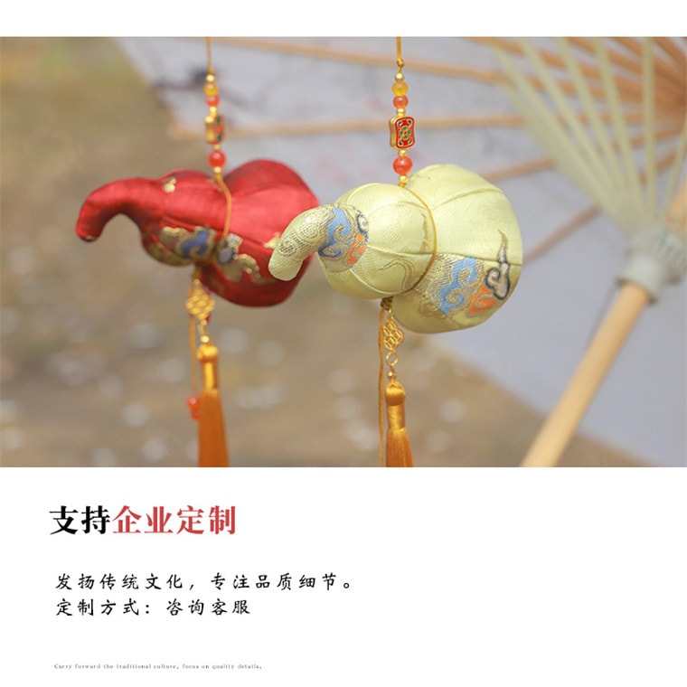 【中國直郵】 上海錢麗 葫蘆香囊 國風小掛件/傳統裝飾/古風搭配 新年禮物/生日禮物/紀念物 - 綠色 1件 *|預計到達時間3-4週