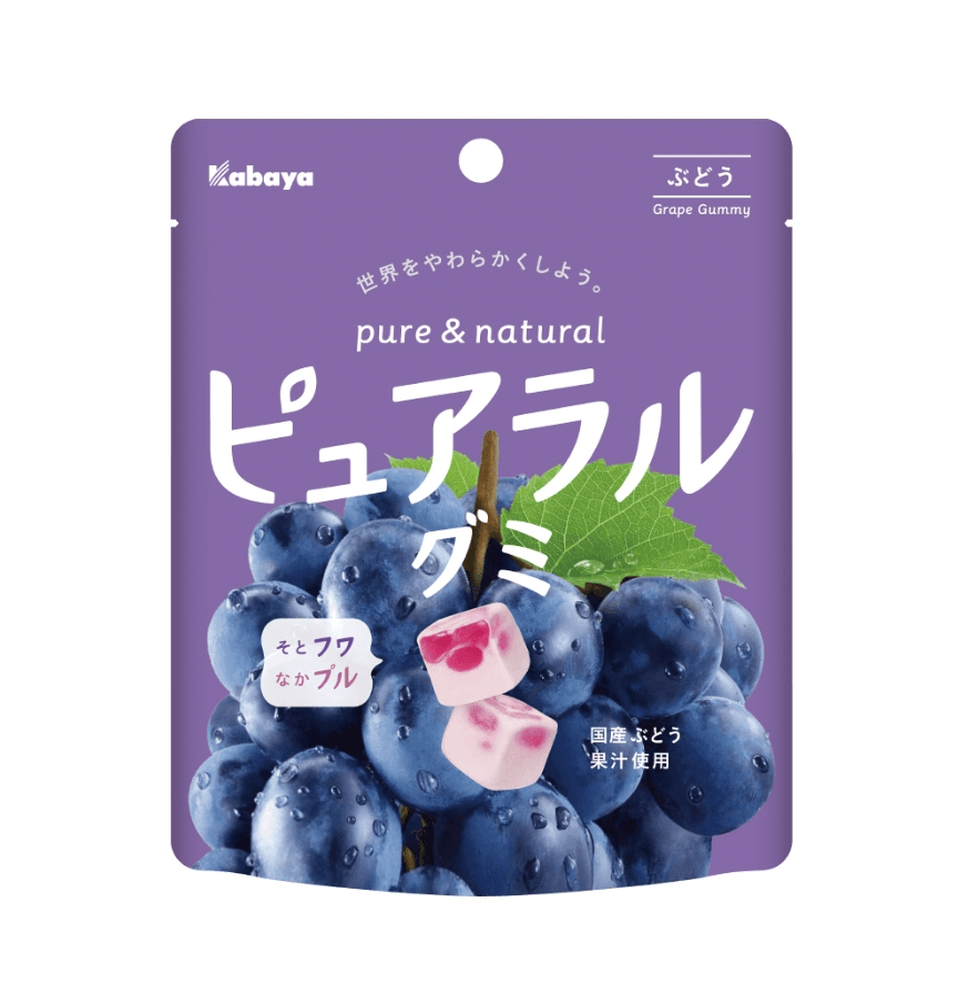 【日本直郵】日本KABAYA 卡巴也常規口味 巨峰葡萄 日本國產果汁夾心軟糖 58g
