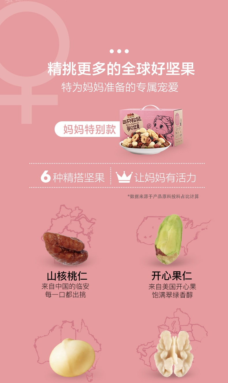 【中国直邮】三只松鼠每日坚果妈妈款 单包装 孕妇零食 25g