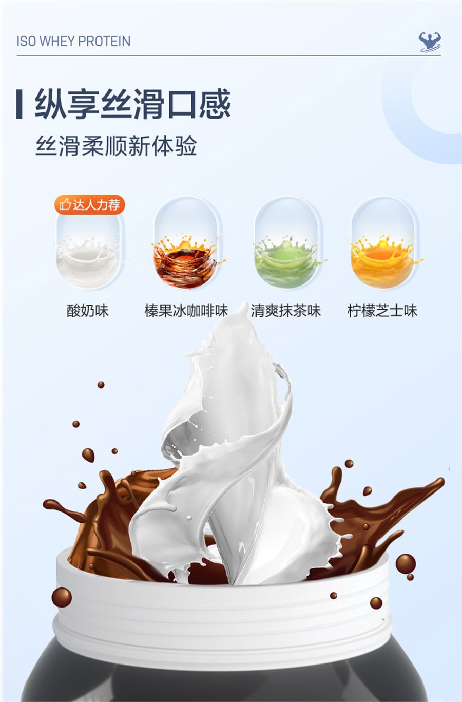 【中国直邮】康比特 分离乳清蛋白粉增肌粉男健身低脂乳清蛋白粉增重 酸奶口味 750g