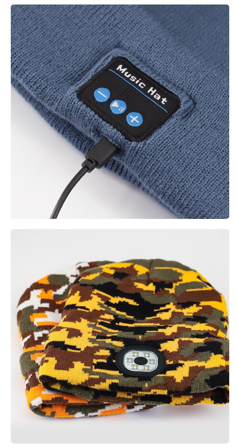 【中國直郵】USB藍牙LED發光帽子 M1-BL10 黑色