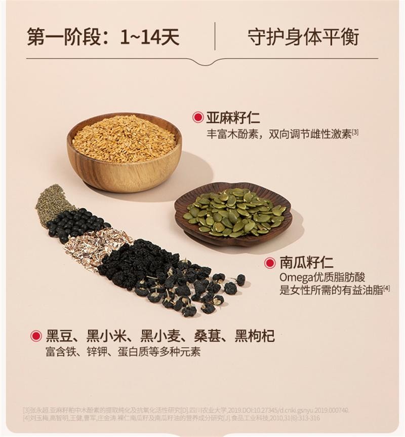 【中国直邮】 花姐食养 种子循环 茨养雌黄体酮粉南瓜籽亚麻籽无花果黑豆黑枸杞桑葚茶 700g/盒