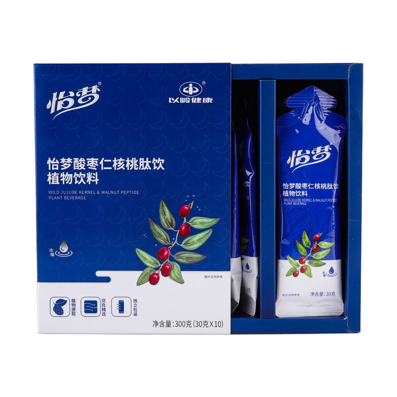 【中国直邮】以岭 酸枣仁核桃肽饮植物饮料 改善睡眠 30克*10条