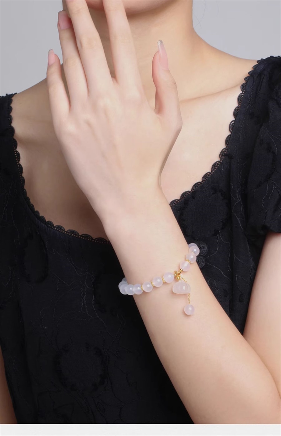 【中國直郵】 周大生 蓮蓬玉髓手串銀手鍊女國風小眾春夏手飾品送女友生日禮物 蓮蓬手鍊