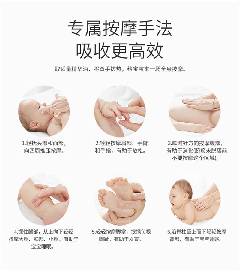 【中國直郵】 袋鼠媽媽 嬰兒油新生寶寶專用撫觸油全身按摩潤膚精華油撫觸搖搖瓶 80ml