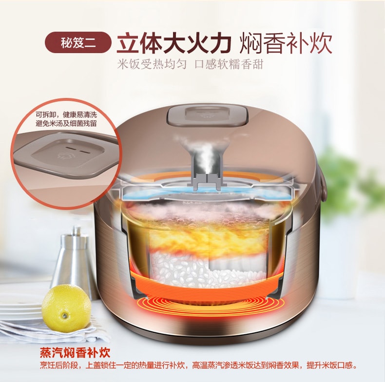 【中国直邮】美的 MEIDI 智能电饭煲家用预约柴火饭不粘锅电饭煲 4L