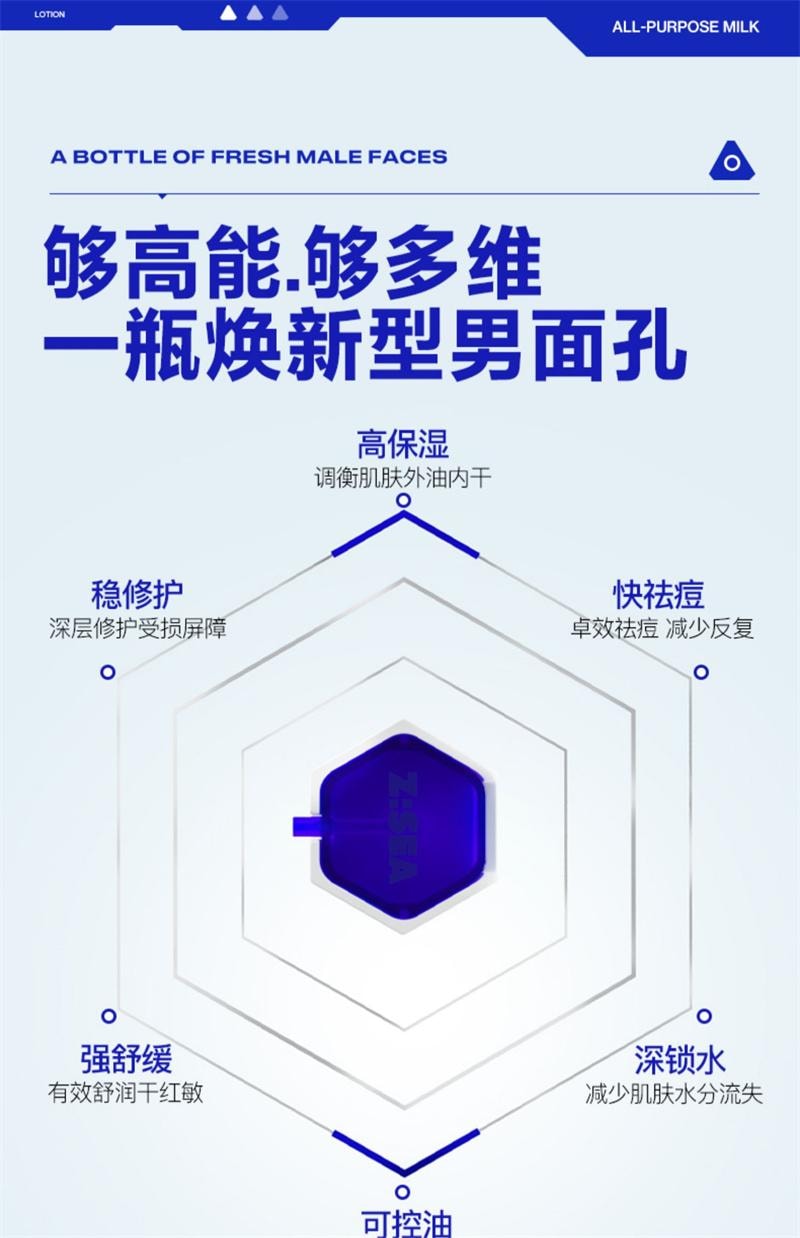【中国直邮】 海洋至尊 全能乳 男士面霜秋冬季保湿霜滋润补水控油祛痘护肤品 60g