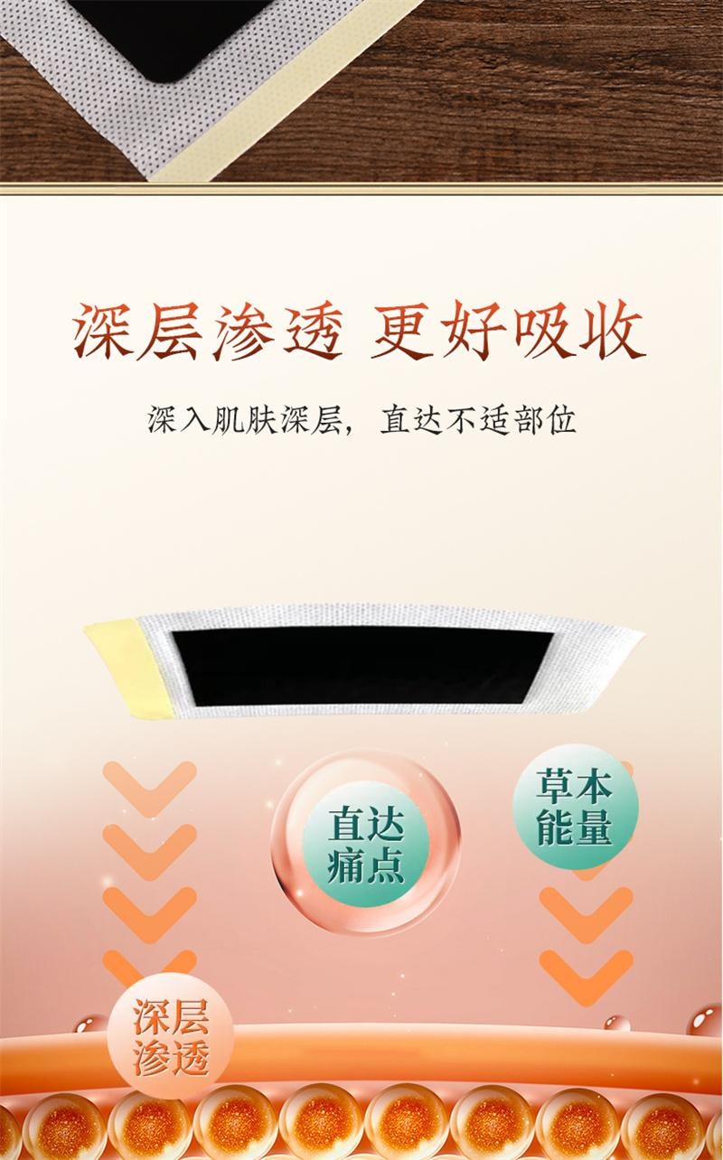 【中國直郵】 白雲山星群 老黑膏頸肩腰腿肩週貼腰椎關節貼頸椎膝蓋貼黑膏貼 8貼/盒